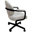 Pemberly Row Swivel Metal Dining Caster Chair in Outlier Stucco Beige Black