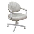Pemberly Row Swivel Metal Dining Caster Chair in Outlier Stucco Beige White