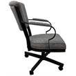 Pemberly Row Swivel Fabric & Metal Caster Dining Chair in Gray Black