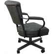 Pemberly Row Swivel Fabric & Metal Caster Dining Chair in Northwest Gray