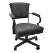 Pemberly Row Swivel Fabric & Metal Caster Dining Chair in Northwest Gray