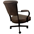 Pemberly Row Swivel Fabric and Metal Caster Dining Chair in Whiskey Brown