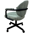 Pemberly Row Swivel Metal Caster Dining Chair in Watusi Aquatint Black