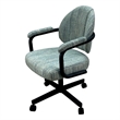 Pemberly Row Swivel Metal Caster Dining Chair in Watusi Aquatint Black