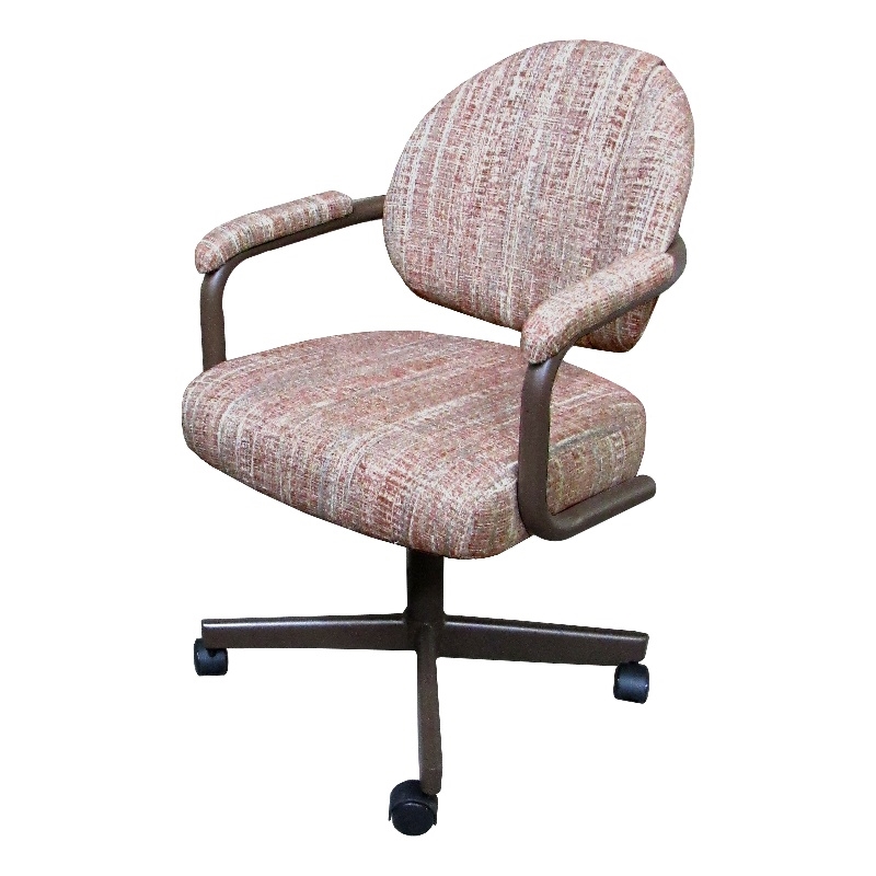 Pemberly Row Swivel Metal Caster Dining Chair in Watusi Madder Brown