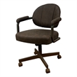 Pemberly Row Swivel Metal Caster Dining Chair in Northwest Whiskey Brown