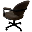 Pemberly Row Swivel Metal Caster Dining Chair in Northwest Whiskey Black
