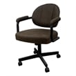 Pemberly Row Swivel Metal Caster Dining Chair in Northwest Whiskey Black