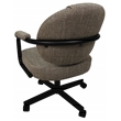 Pemberly Row Swivel Metal Caster Dining Chair in Plumley Cocoa Black
