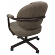 Pemberly Row Swivel Metal Caster Dining Chair in Plumley Cocoa Brown