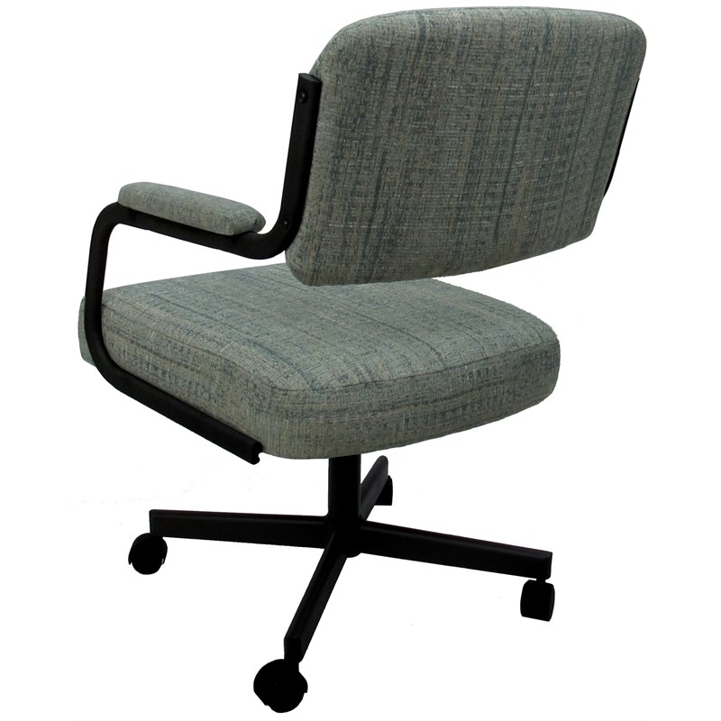 Pemberly Row Swivel Metal Caster Dining Chair in Watusi Aquatint Beige