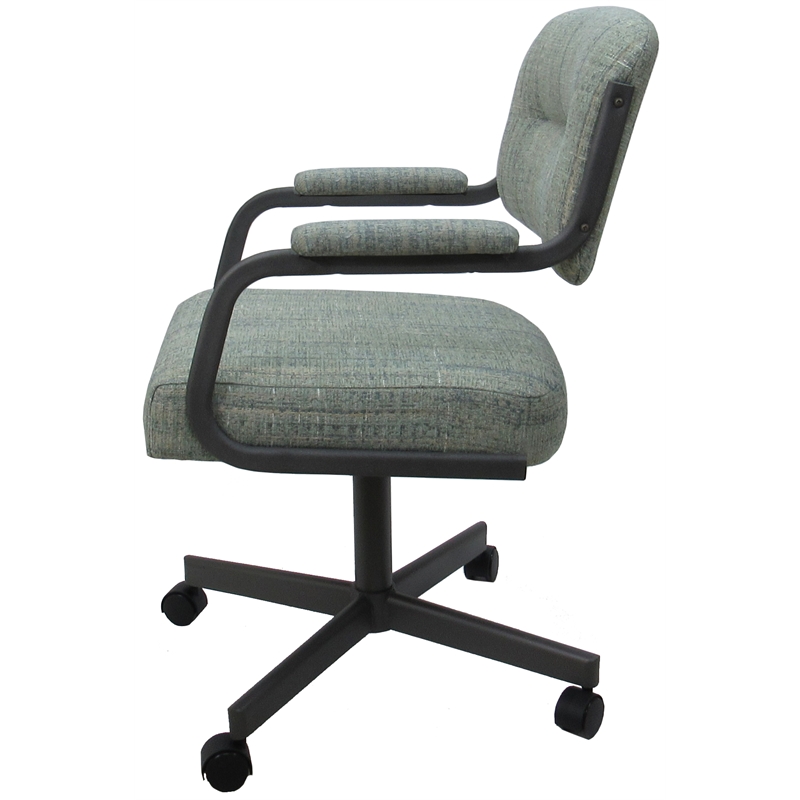 Pemberly Row Swivel Metal Caster Dining Chair in Watusi Aquatint Gray