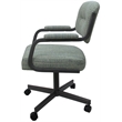 Pemberly Row Swivel Metal Caster Dining Chair in Watusi Aquatint Gray