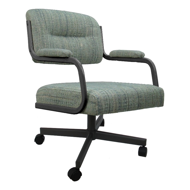 Pemberly Row Swivel Metal Caster Dining Chair in Watusi Aquatint Gray