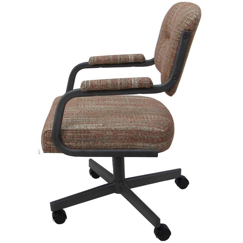 Pemberly Row Swivel Metal Caster Dining Chair in Watusi Madder Gray