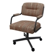 Pemberly Row Swivel Metal Caster Dining Chair in Watusi Madder Gray
