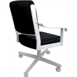 Pemberly Row Leather Dining Caster Chair Swivel Tilt in Black Leather/White