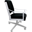 Pemberly Row Leather Dining Caster Chair Swivel Tilt in Black Leather/White