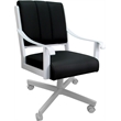 Pemberly Row Leather Dining Caster Chair Swivel Tilt in Black Leather/White