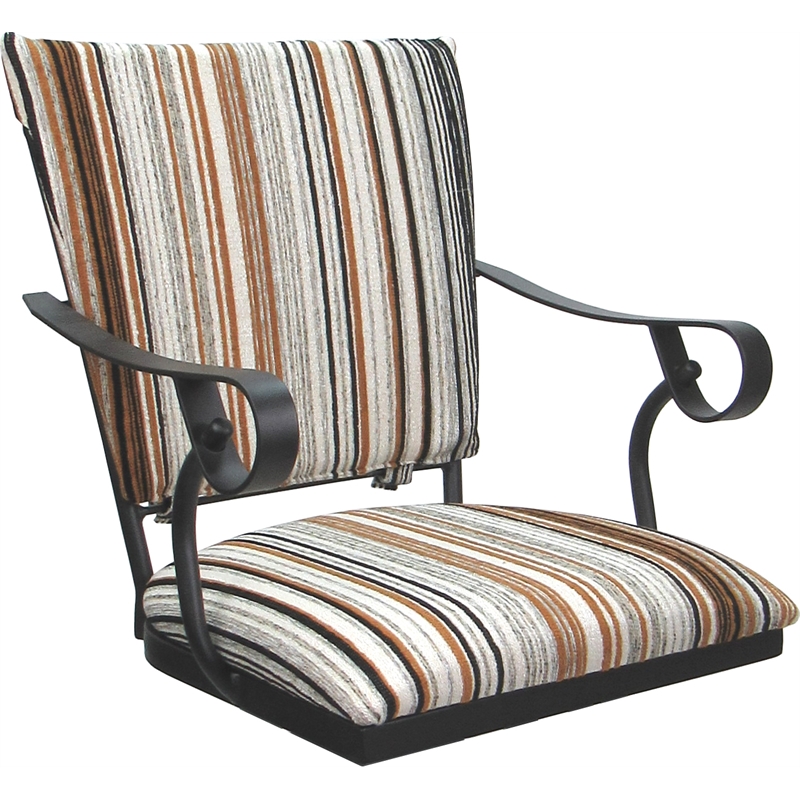 Pemberly Row Outdoor/Indoor Extra Tall Stool with Arms in DW Nutmeg/Gray