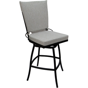 Pemberly Row Outdoor/Indoor Counter 26&quot Bar Stool Armless in White/Black