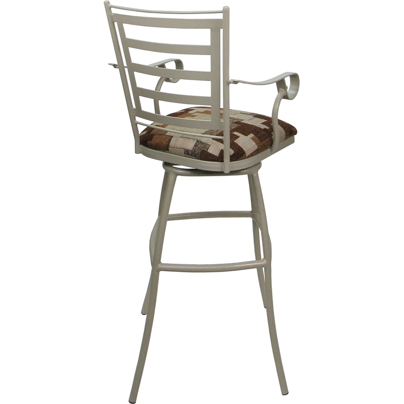 Pemberly Row Aluminum Outdoor/Indoor Extra Tall Stool Arms in Terracotta/Beige