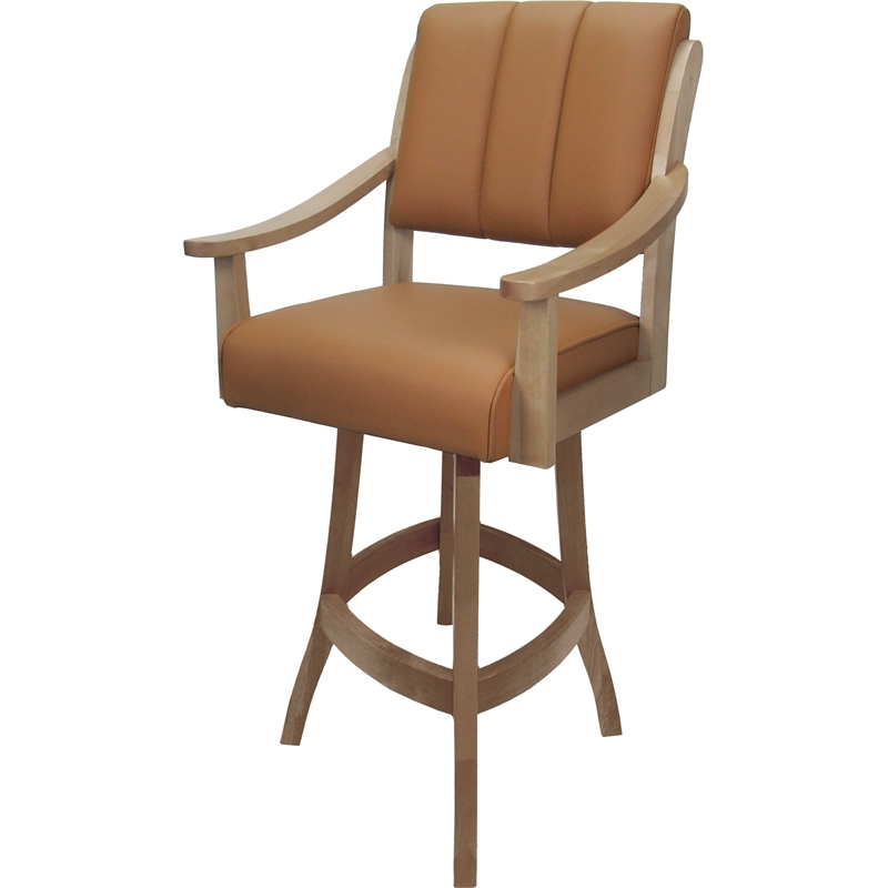 Pemberly Row Leather Counter Solid Wood 26