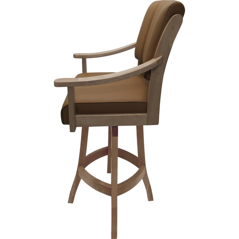 Pemberly Row Leather Counter Solid Wood 26