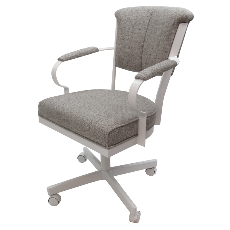 Pemberly Row Set of 4 Swivel Metal Caster Dining Chairs on Wheels
