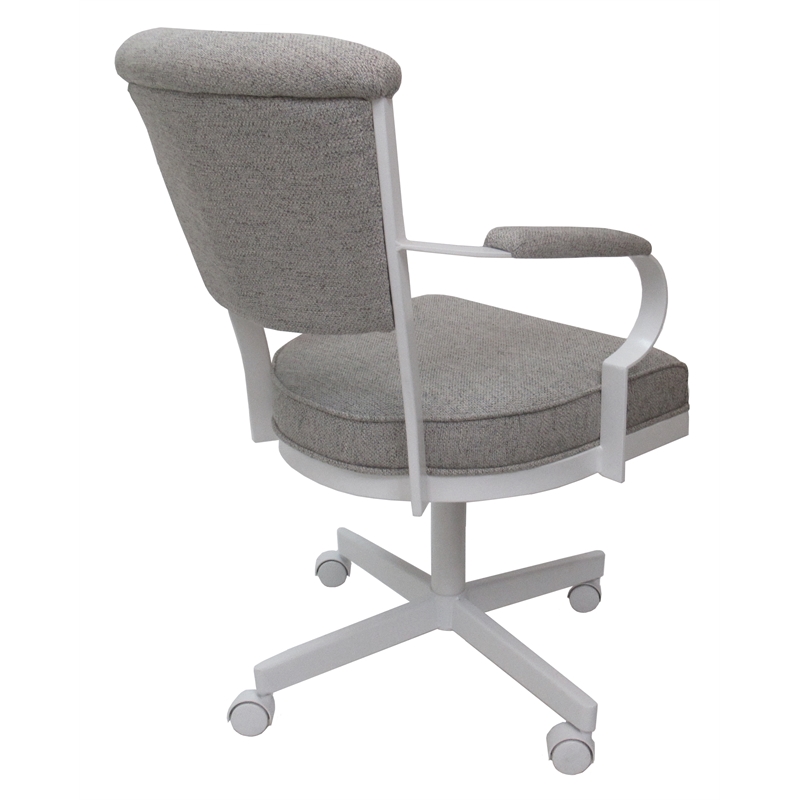 Pemberly Row Set of 4 Swivel Metal Caster Dining Chairs on Wheels
