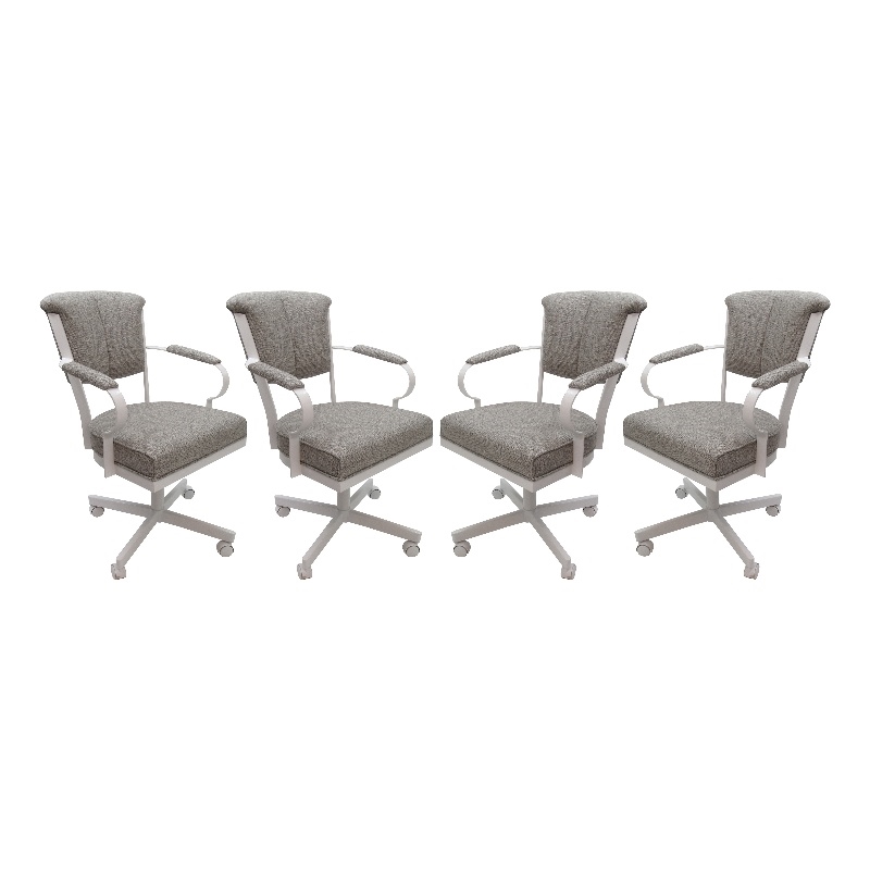 Pemberly Row Set of 4 Swivel Metal Caster Dining Chairs on Wheels