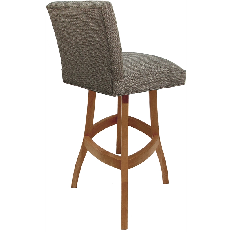 Pemberly Row Set of 3 Extra Tall Swivel Wood Stools in Plumley Cocoa/Honey