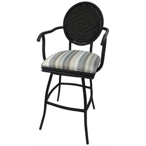 Pemberly Row Extra Tall Spectator 35&quot Swivel Bar Stool in Black Frame