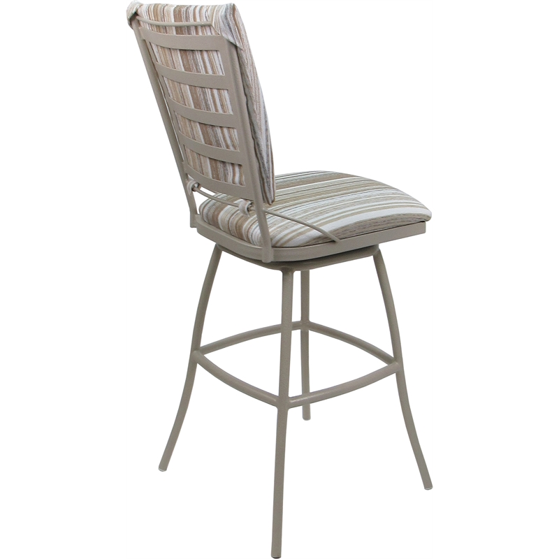 Pemberly Row Set of 3 Outdoor/Indoor Extra Tall Stools Armless in White/Beige