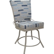Pemberly Row Outdoor/Indoor Patio Dining Chair Armless in Blue Beige/Beige