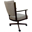 Pemberly Row Swivel Metal Dining Caster Chair in Hemsath Driftwood/Brown Frame