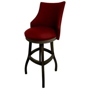 Pemberly Row 34&quot Swivel Wood Extra Tall Bar Stool in Red/Shadow