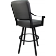 Pemberly Row Leather Extra Tall Swivel Metal 34