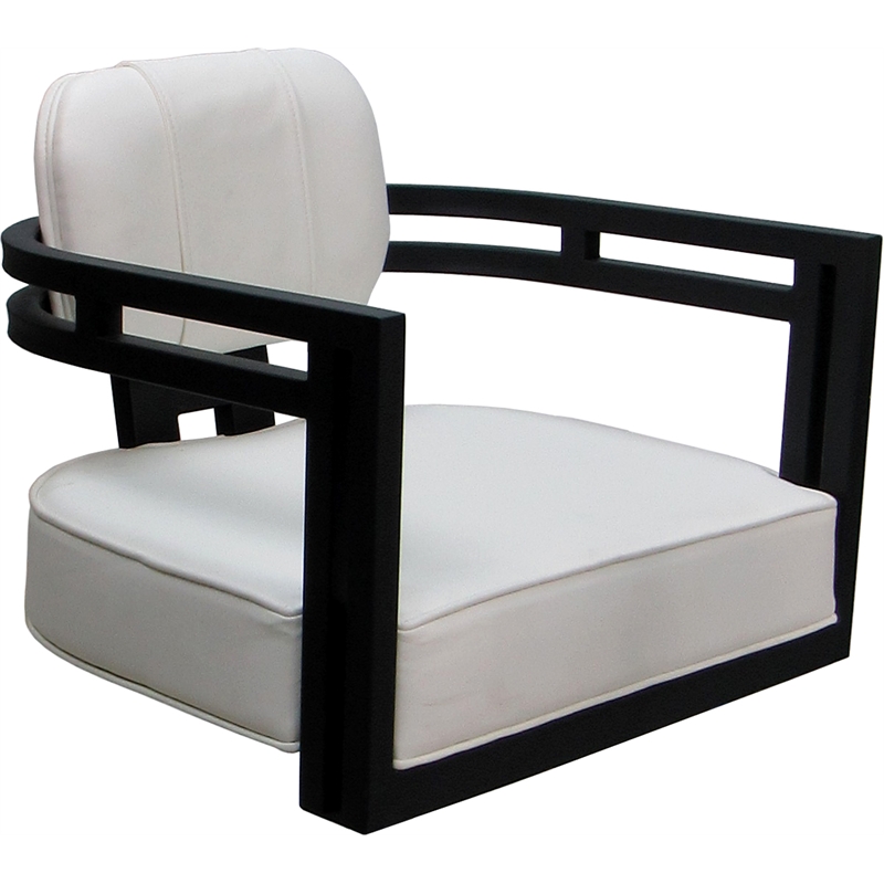 Pemberly Row Swivel Metal Dining Caster Chair in White Vinyl/Black