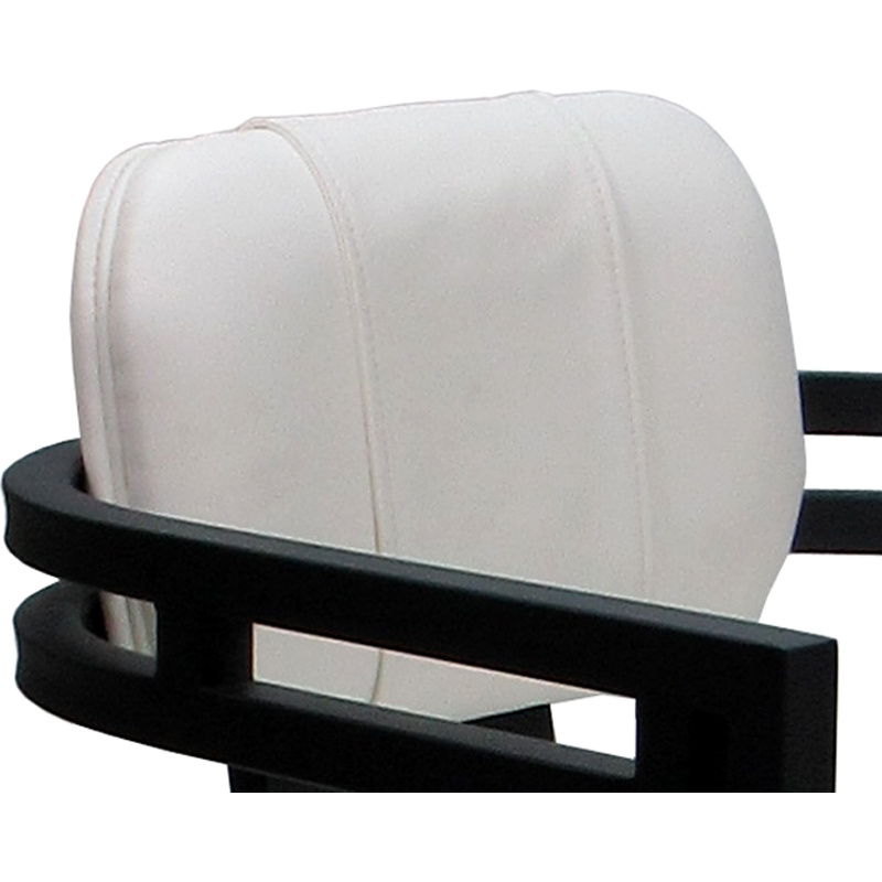 Pemberly Row Swivel Metal Dining Caster Chair in White Vinyl/Black