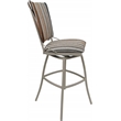 Pemberly Row Set of 3 Outdoor/Indoor Counter Stools Armless in Nutmeg/Beige