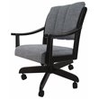 Pemberly Row Swivel Wood Dining Caster Chair in Blended Gray/Black
