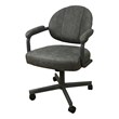 Pemberly Row Swivel Metal Caster Dining Chair in Northwest Elk/Grey