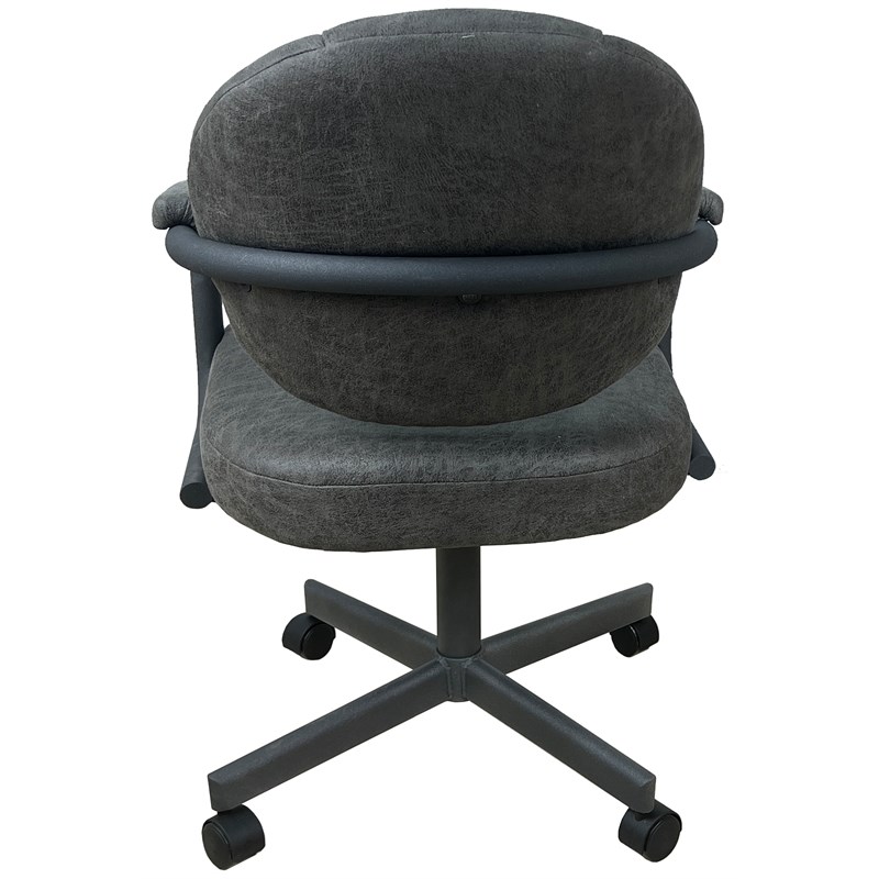 Pemberly Row Swivel Metal Caster Dining Chair in Northwest Elk/Grey