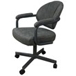 Pemberly Row Swivel Metal Caster Dining Chair in Northwest Elk/Grey