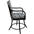 Pemberly Row Outdoor/Indoor Patio Dining Set in BW Blue Beige/Black