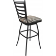 Pemberly Row Set of 3 Outdoor/Indoor Swivel Counter Stools Armless Nutmeg/Gray