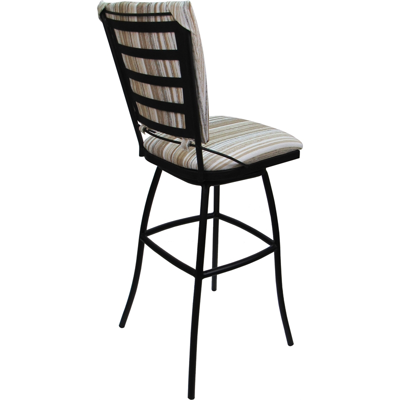 Pemberly Row Outdoor/Indoor Swivel Bar Stool PB Armless in DW White/Black