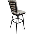 Pemberly Row Outdoor/Indoor Swivel Bar Stool PB Armless in DW White/Black