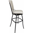 Pemberly Row Outdoor/Indoor Swivel Bar Stool PB Armless in DW White/Black